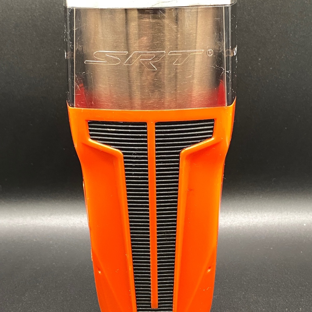 Dodge Challenger Hemi SRT travel mug. Plastic red, black, silver. L.E. Used.